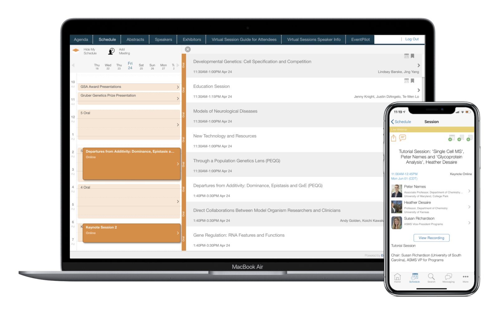virtual-eventpilot-portal-hub desktop itinerary planner and mobile app for hybrid events