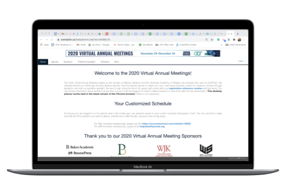 3-column-SBLAAR20-homescreen Virtual Meeting at a scientific conference with over 900 sessions